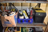 3 Boxes, Tool Box, Large Box of Hand tools, Sewer Snakes, Shop Supplies