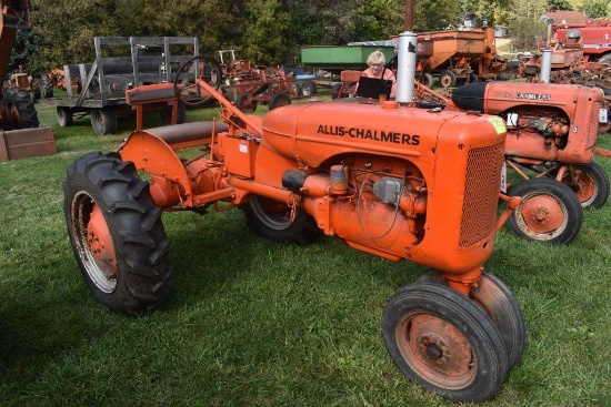 Allis Chalmers C Gas Tractor, N/F, Like New 11.2x24 Tires, Belt Pulley, Motor Is Stuck, SN: 35375