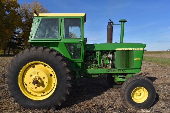 John Deere 4620 2WD Tractor, 8381 Hours, Cab, 20.8x38 Tires At 85%, 1000PTO, 3pt., 2 Hydraulics,