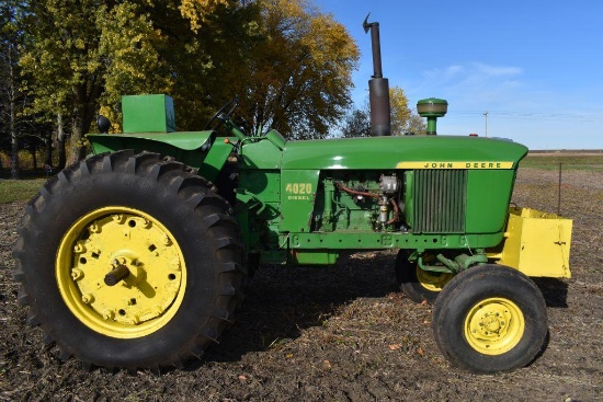 John Deere 4020 Diesel 2WD Tractor, 1178 Hours Showing, 18.4x34 Tires at 95%, Power Shift, Open