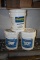 3 open buckets of egg shell enamel