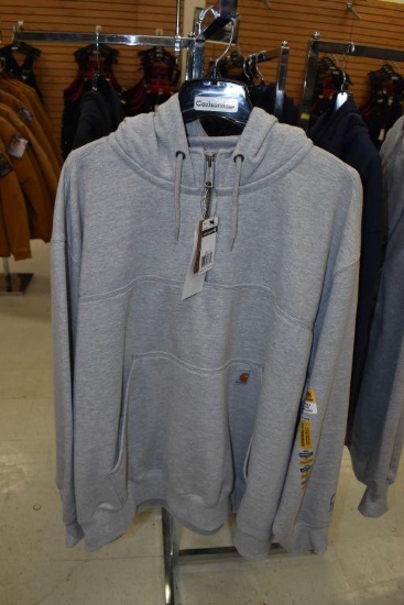 Carhartt Quarter Zip Rain Defended Hooded Sweatshirt Size 4XL Regular