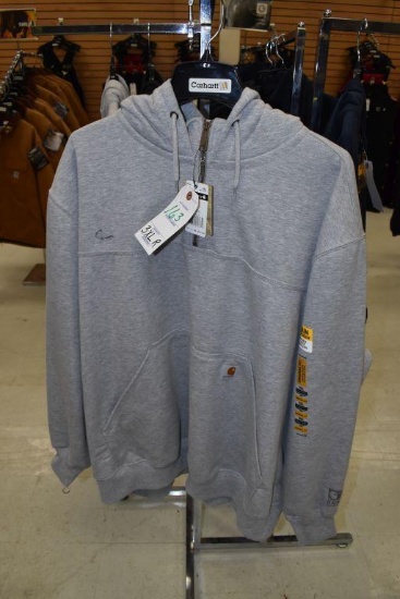 Carhartt Quarter Zip Rain Defended Hooded Sweatshirt Size 3XL Regular