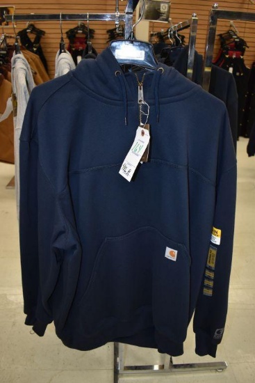 Carhartt Quarter Zip Rain Defended Hooded Sweatshirt Size 4XL Regular