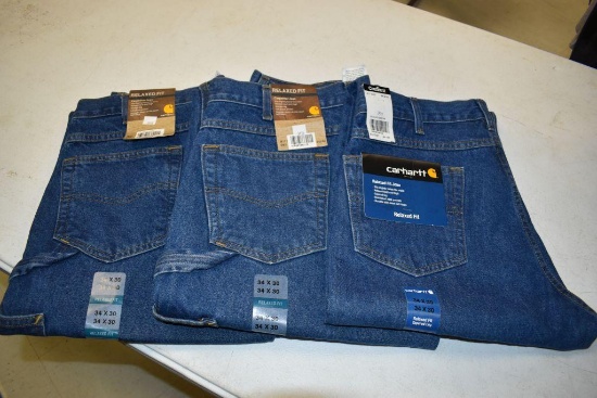 (3) Carhartt Men's Pants Size 34x30