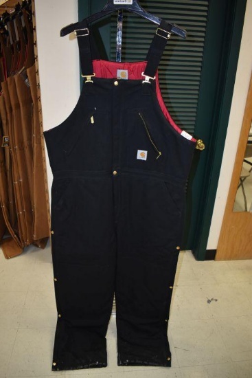 Carhartt Bib Overalls Yukon Wear Size 38x30 (Black Lined)