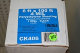 6' x 100' 4 Mil Clear plastic sheeting
