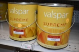 (6) Gallons Valspar Supreme Interior Satin and Eggshell, Pure White Pastel Base