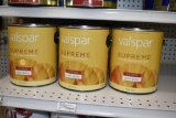 (9) Gallons Valspar Supreme Interior Semi-Gloss, White