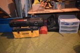 Assorted tool carriers & plastic storage drawers