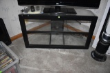 Corner glass TV stand