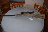 Remington model 700 bolt action rifle, 308 win, synthetic camo stock, synthetic bull barrel, with