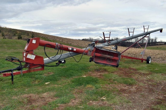 Arts Way 10"x62' Swing Hopper Auger, Hydraulic Drive Hopper Auger, Hydraulic Lift, 540PTO,