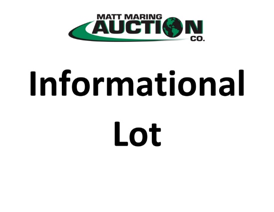 Informational Lot - Live & Online Auction for Joe & Pat Dohman 715-495-0873