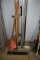 Assorted Shovels, Brooms & More