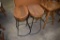 Pair of Metal Frame Wood Top Bar Stools