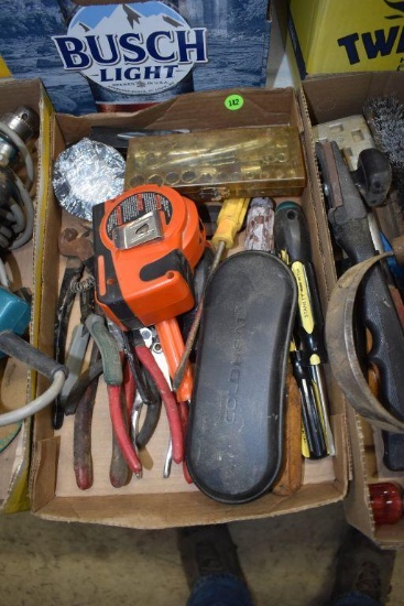 Power Taper Measure, Screwdrivers, Pliers & other Assorted tools