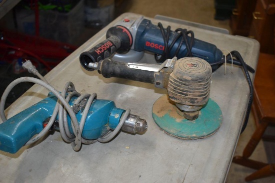 Bosch Angle Grinder, Makita Drill & Air Sander