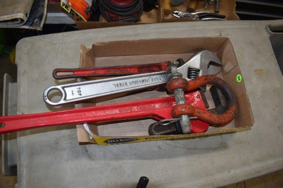 Large Pipe Wrench, Crescent Wrench & Clevis