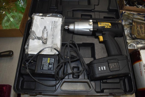 Titan 24 Volt Cordless Impact Wrench With Battery & Charger