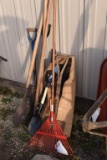 Assortment of shovels and tools