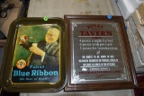 Pabst beer tray and mirrored tavern sign