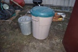 Galvanized and Plastic Trash Cans