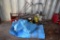 Assorted Yard Equipment, Hand Sprayers, Tarps, T-Rods, Electric Fence Posts, Plant