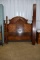 Solid wood full/queen bed with foot board head board and rails, and post style head board