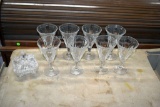8 glasses, and covered dish
