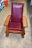 Childs oak reclining chair