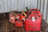 8 Gas Cans, Plastic &b Metal