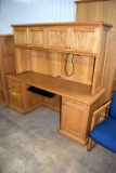 2 Piece solid oak Computer desk, built in light, 24