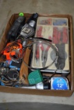 Electrical items, hose clamps, assorted tools