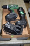 Hitachi 18 volt drill and light with battery and charger