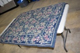 Area Rug, Blue Floral, 4x5', Made By Rugs For All Reasons