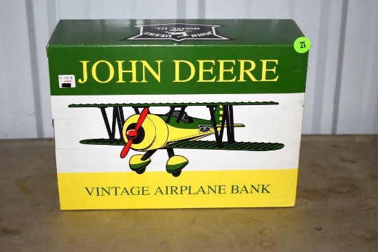 Liberty Spec Cast John Deere Vintage Airplane Bank, in box