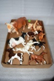 Porcelain cows, horses and deer figurines