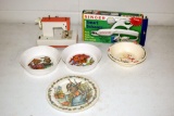 Battery Operated sewing machine, Singer smart scissors, Kellogg bowls