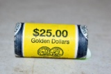 (25) Sacagawea Golden Dollar Coins In Original Wrapping, D Series