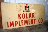 Original IH Dealer Tin Sign, Single Sided, Koler Implement Co., made by Stout Sign Company