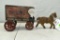 Tin Litho Grocery Delivery Wagon with Horse, original condition, 13