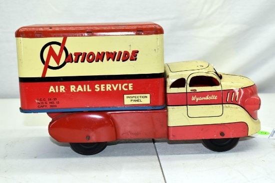 1950's Wyandotte Press Steel Nation Wide Air Rail Service Truck, 12"