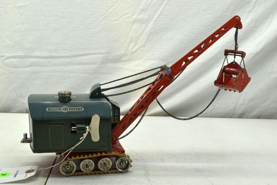 1950's Western Germany Tin Key Windup Steam Shovel, good original