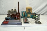 Toy Steam Engine Line Shaft with Drill Press, Metal Saw, with extra Line Shaft AHI Sander and