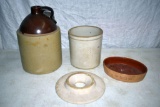 Dome Top Jug, crock and covers
