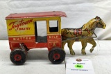 Marx Toy Town Dair Tin Litho Horse and Wagon, Key Wind Up