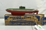 1950's Wolverine Driving Submarine Tin Wind Up, in original box