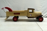 1930's Buddy L Wrecking Tow Truck, press steel, repainted, 24