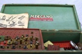 Meccano Erector Set Unknown if all pieces are complete, with wooden box